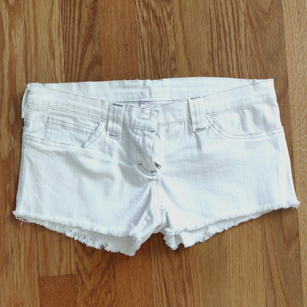 NWOT Frayed White Booty Shorts